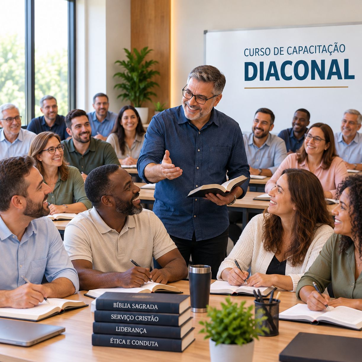 Turma do Curso de Capacitação Diaconal em sala de aula